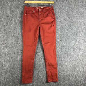 Seven7 Jeans Womens 6 Tummyless High Rise Skinny Burgundy Cotton Stretch Pockets